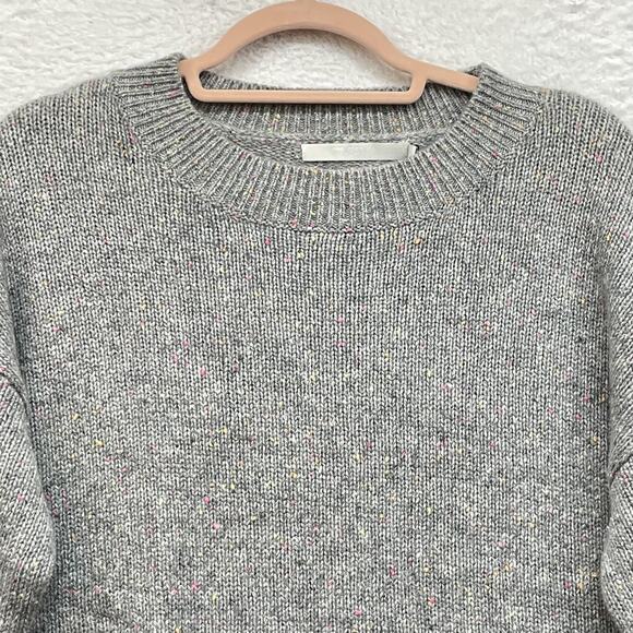 One Grey Day Sweater Womens Small Gray Lyle Cashmere Speckled Pullover Knit Cozy - Picture 4 of 11